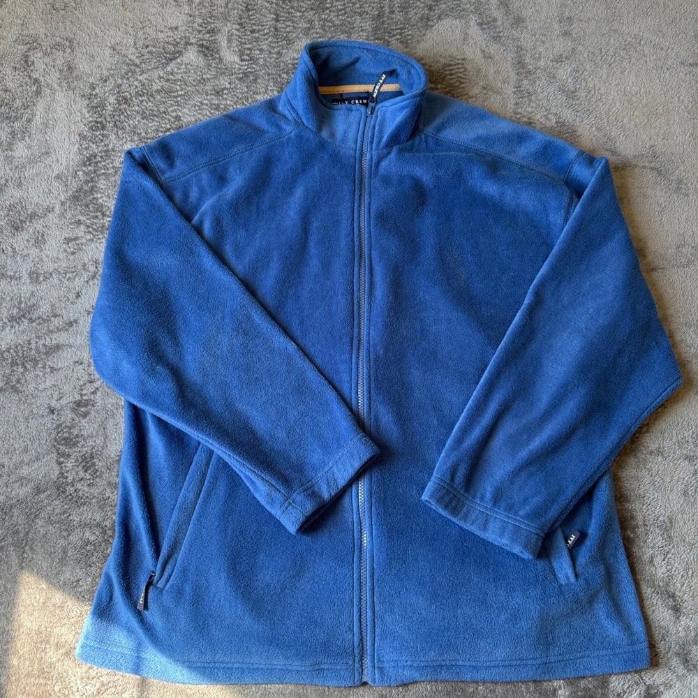 Ivy Crew Classics Mens Blue Full Zip Fleece Jacket Mock Neck Large RN 82814